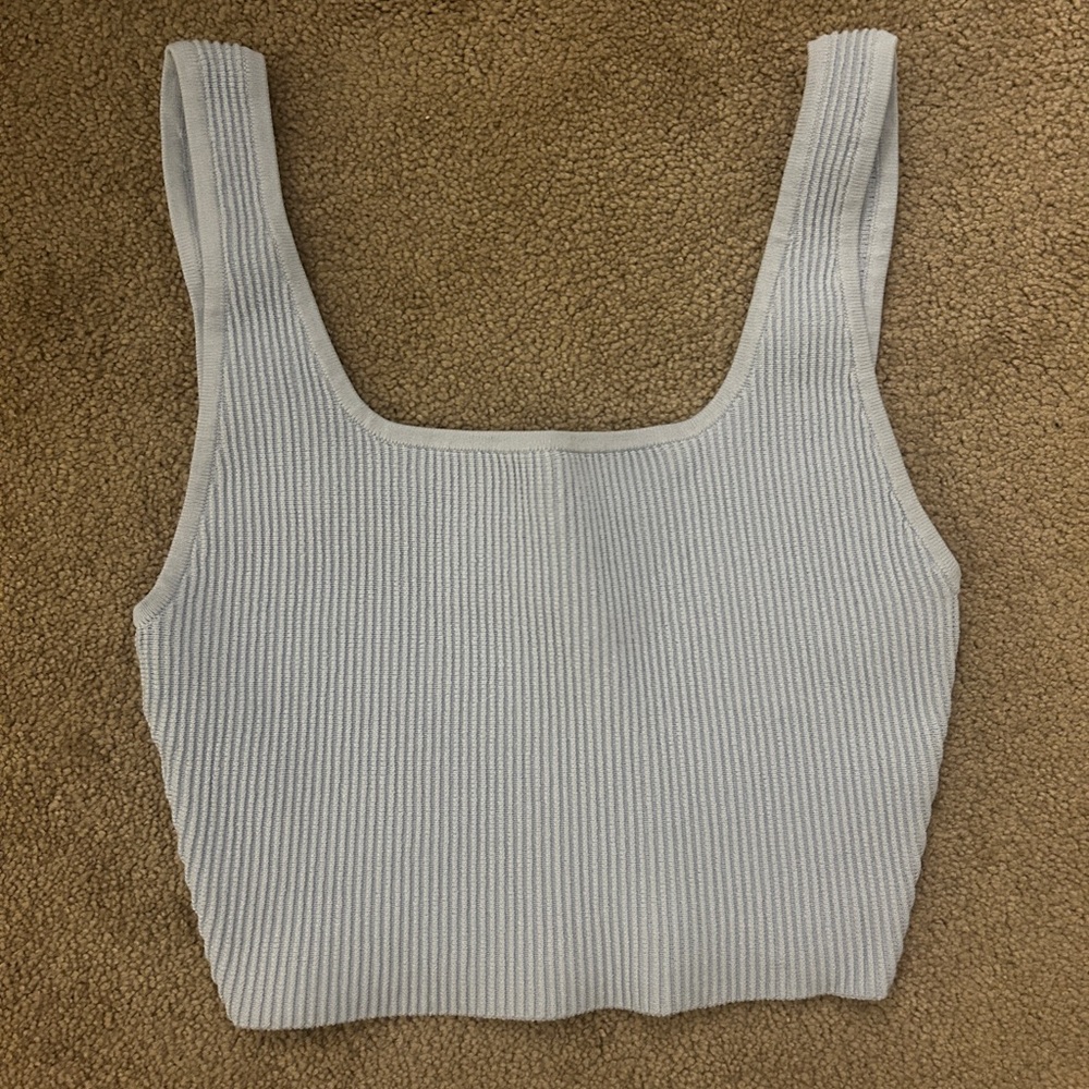 Aritzia Babaton Ribbed Tank Top - Light Blue